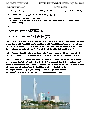 Đề thi thử vào Lớp 10 THPT môn Toán - Đề số 2 - Năm học 2018-2019 - Sở GD & ĐT Thành phố Hồ Chí Minh